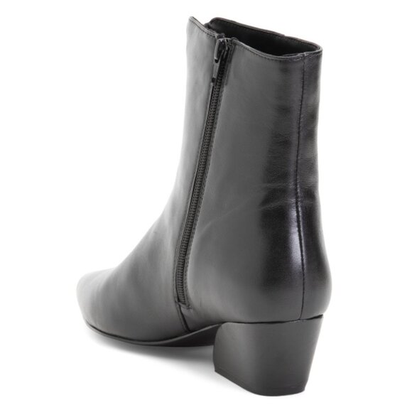 ALLONSI Black Leather Julia Front Zip Booties - Picture 2 of 2